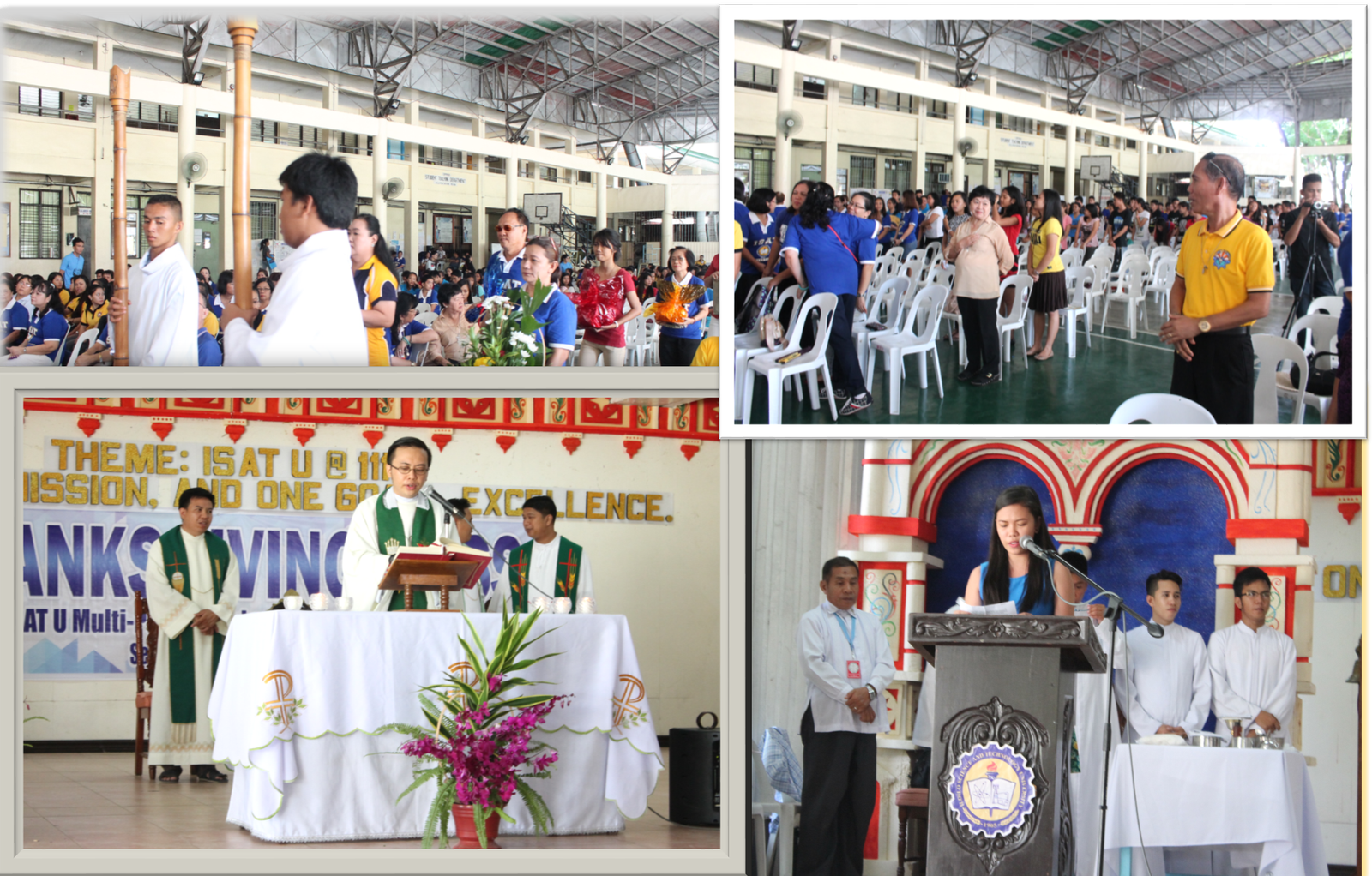 the Thanksgiving Mass at the covered gym.